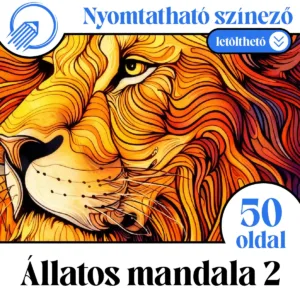 50 oldalas nyomtatható állatos mandala színező