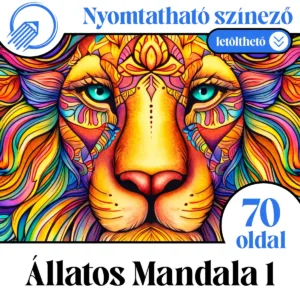 Nyomtatható állatos mandala színező