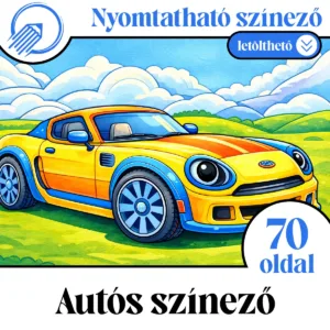 Nyomtatható autós színező gyerekeknek - 70 oldal