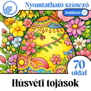 Nyomtatható húsvéti tojás színező - 70 oldal