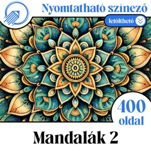 400 oldal terjedelmű nyomtatható mandala színező