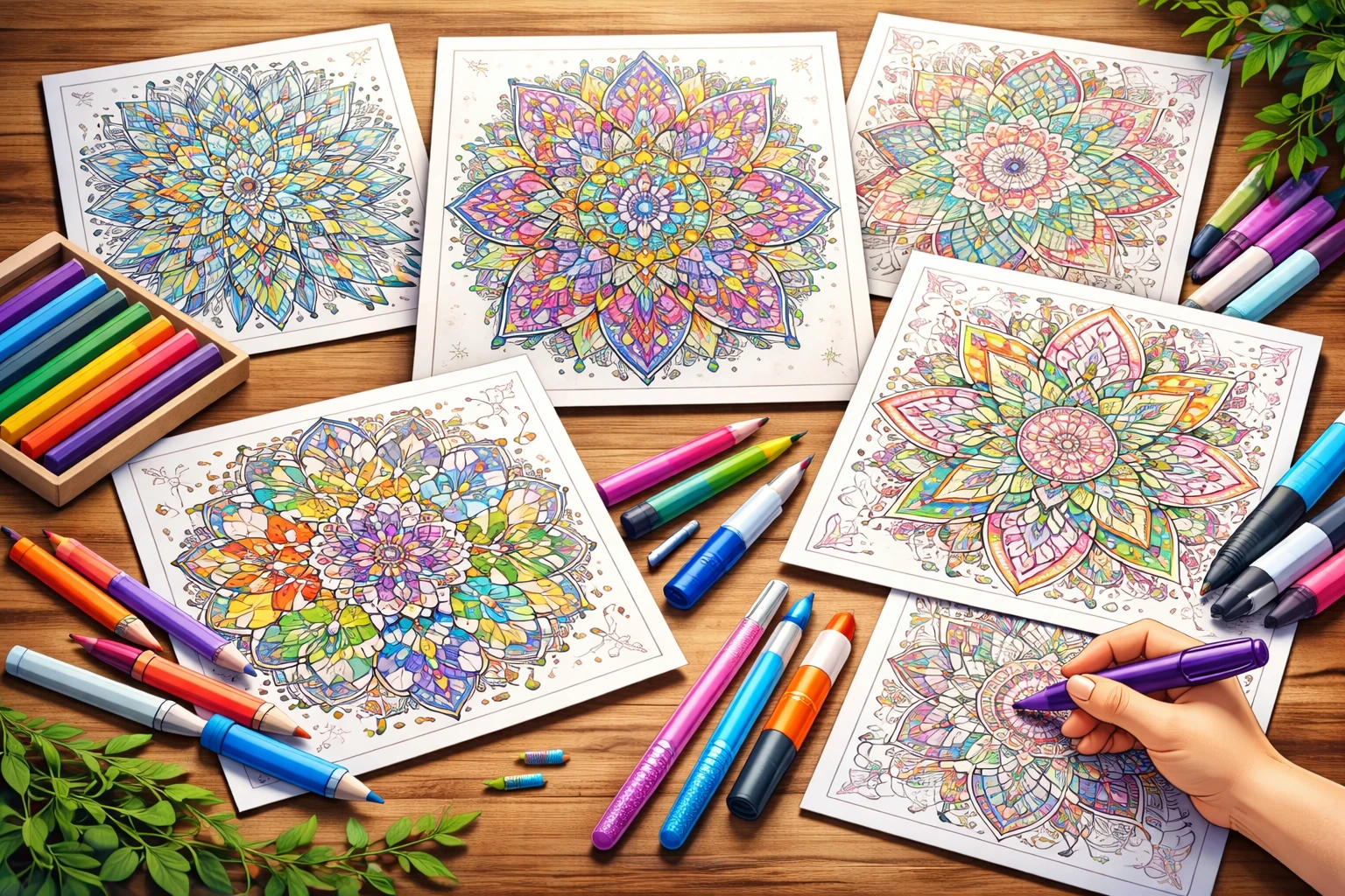 Nyomtatható mandala színezők a nyugodt kikapcsolódáshoz.