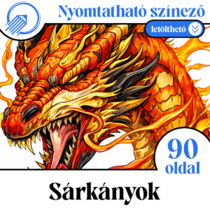 Nyomtatható sárkányos színező részletgazdag mintákkal