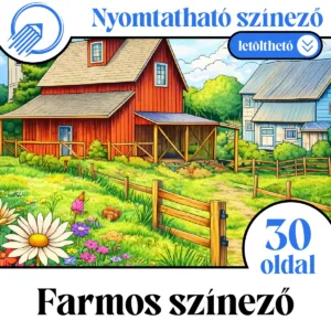 Nyomtatható farmos színező - 30 oldal