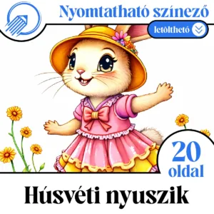 Nyomtatható húsvéti nyuszis színező - 20 oldal