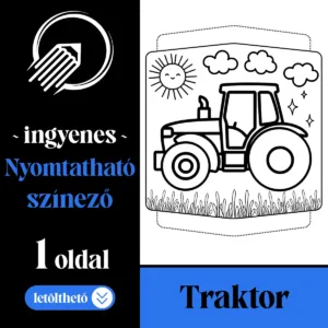 Ingyenes, nyomtatható traktoros színező PDF-ben