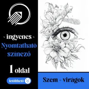 Ingyenes, nyomtatható szem és virágok színező PDF-ben