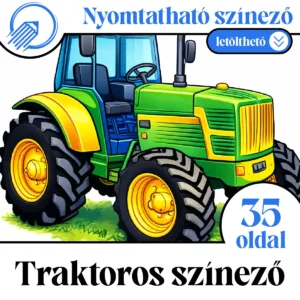 Nyomtatható traktor színező gyerekeknek